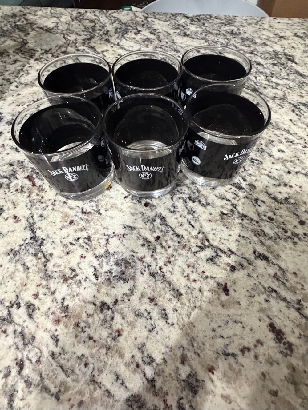 MLB Jack Daniels Black Branded Rocks Glasses - Set of Six